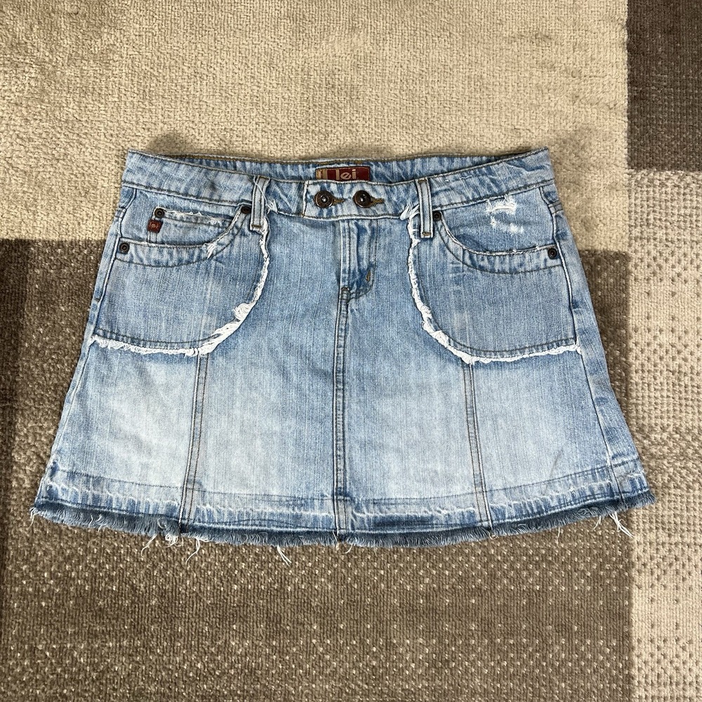 Vintage Y2K Lei‎ Denim Mini Skirt Women's Size 7 Blue